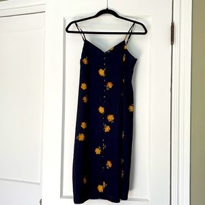 Madewell slip dress with buttoned front